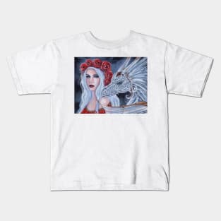 The guardian princess and dragon art by Renee Lavoie Kids T-Shirt